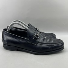 Salvatore Ferragamo Studio Bit Loafers Men Size 8 EEE Wide Black Comfort Shoes