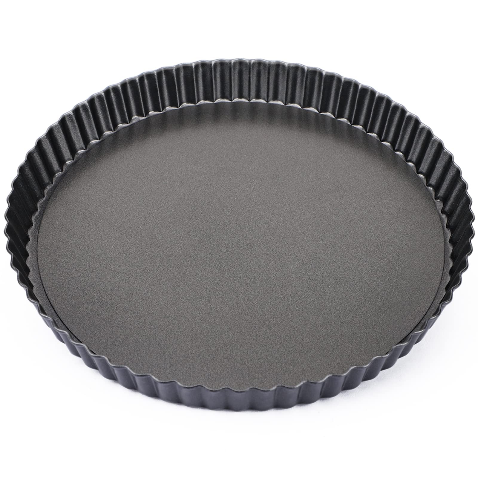 Beasea Tart Pan 10 Inch with Removable Bottom, Non Stick 10 Inch, Black