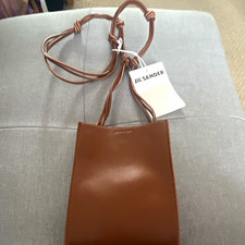 Jil Sander Brown Leather Crossbody/Shoulder Bag with Brand Card