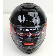 Ls2 Stream Ii Solid Helmet With Sunshield - Gloss Black - Xl Open Box 808-1005