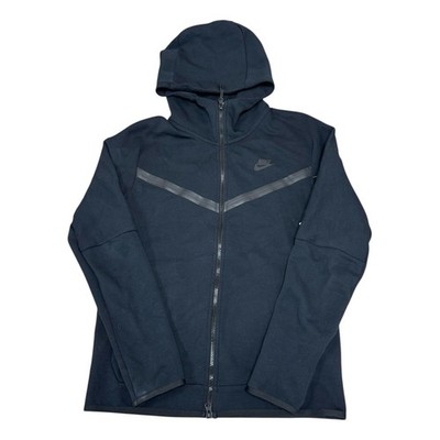 Nike schwarz Tech Fleece Reißverschluss Hoodie Sportbekleidung durchgehender Reißverschluss Freizeit Herren Small