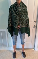 Kashmiri Pure Wool With Handmade Intricate Embroidery Scarf Wrap Shawl In India