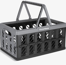 Collapsible Shopping Basket W/ Handles 24L Stone 1PK