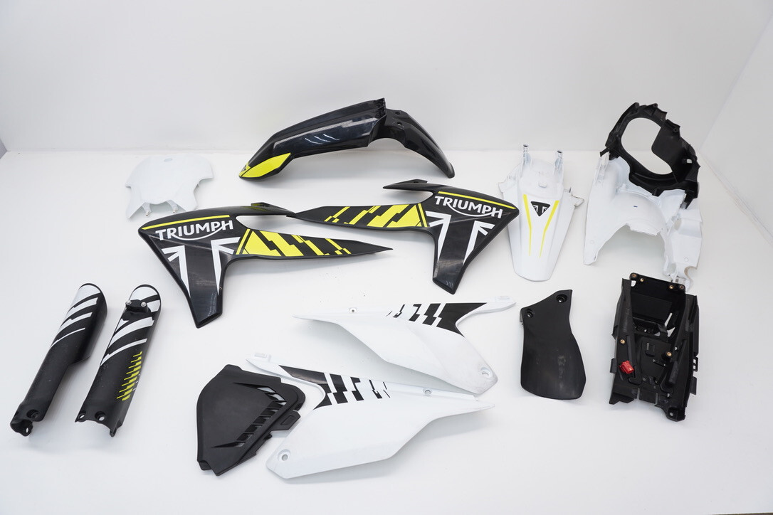 2024 Triumph TF250X Complete Plastic Kit OEM Fenders Shrouds Side