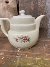 Vintage Drip-O-Lator Floral Porcelain Coffee or Tea Pot Enterprise Aluminum Co