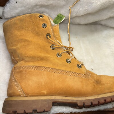 Timberland Women's Waterproof Leather Teddy Fleece Wheat Boots 21689 Size  8M