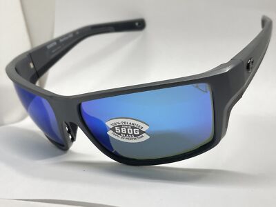 Costa Del Mar Reefton Pro sunglasses matte gray frame blue mirror 580 glass lens