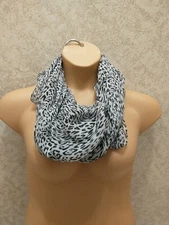 Rampage Women's Black And Light Gray Animal Print Infinity Scarf