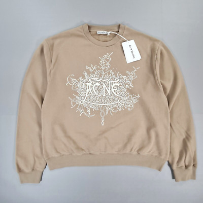 Ance Studios Herren Sweatshirt Beige Small Glow In The Dark Crew Sweater