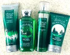 4 VANILLA BEAN NOEL Shower Gel Body Cream Confetti Scrub Fragrance Mist SET of 4