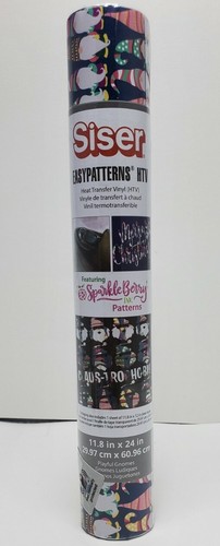 Siser Gnomes Easypatterns HTV Sparkle Berry Wärmeübertragung Vinyl 11,8" x 24"  - Bild 1 von 4