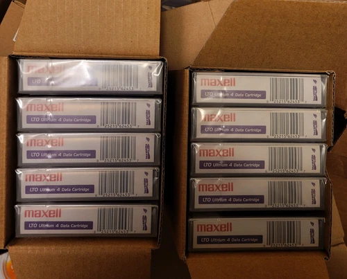 NEW Sealed 10 Pack Maxell 183906 LTO Ultrium-4 Tape Data Cartridges, 800GB/1.6TB