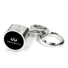 INFINITI Logo Chrome Finished Metal Piston Key Chain Keychain Key-ring