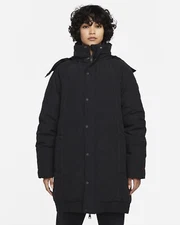 WOMEN'S $325 JORDAN ESSENTIALS DOWN PARKA BLACK JACKET SIZE XL dh0781-010