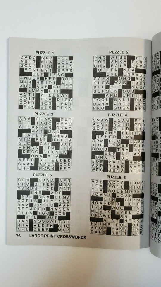 4 Kappa Puzzles Large Print Crosswords Activity Books Vol# 138-166 Easy ...