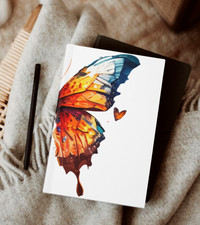 Watercolor Butterfly Hardcover Journal  Butterflied Spring Minimalist Notebook