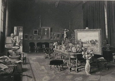 Jean-Louis-Ernest MEISSONIER WORKSHOP ATELIER by Georges Bretegnier 1894 Print
