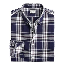 J.Crew Rustic Slim Shirt Mens Long Sleeve 100% Cotton Everyday Plaid Blue Red