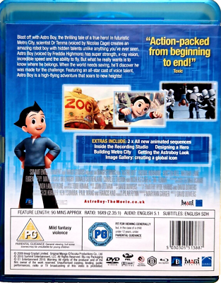 Astro Boy (Blu-ray-2010, 2-Disc) Region B. Freddie Highmore. 