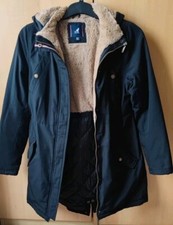 Ladies Kangol Black Warm Parka Jacket Uk Size 8