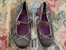 Girls Shoes Silver/gray Sparkle Mary Jane Sneakers The Children s Place Size 4
