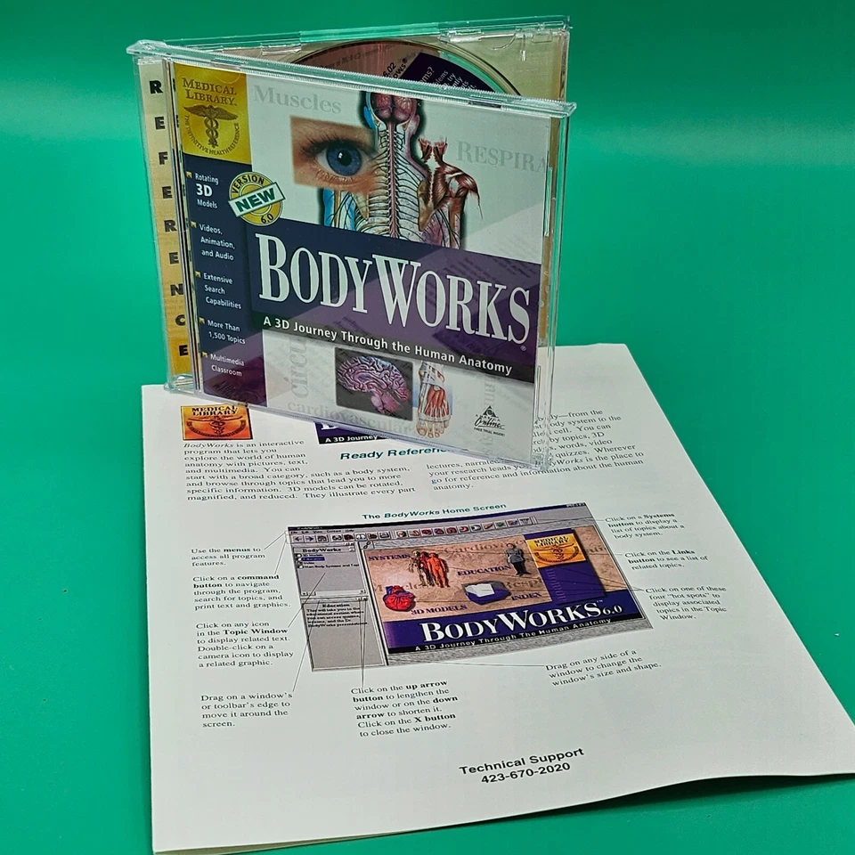 BodyWorks 6.0 Version CD PC Software 3D Journey Human Anatomy BIG BOX Complete - Image 4 of 4