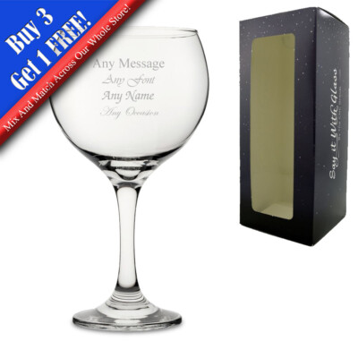 Personalisierter gravierter Gin Ballon Glas Gin & Tonic Geburtstagsgeschenk Geschenk 