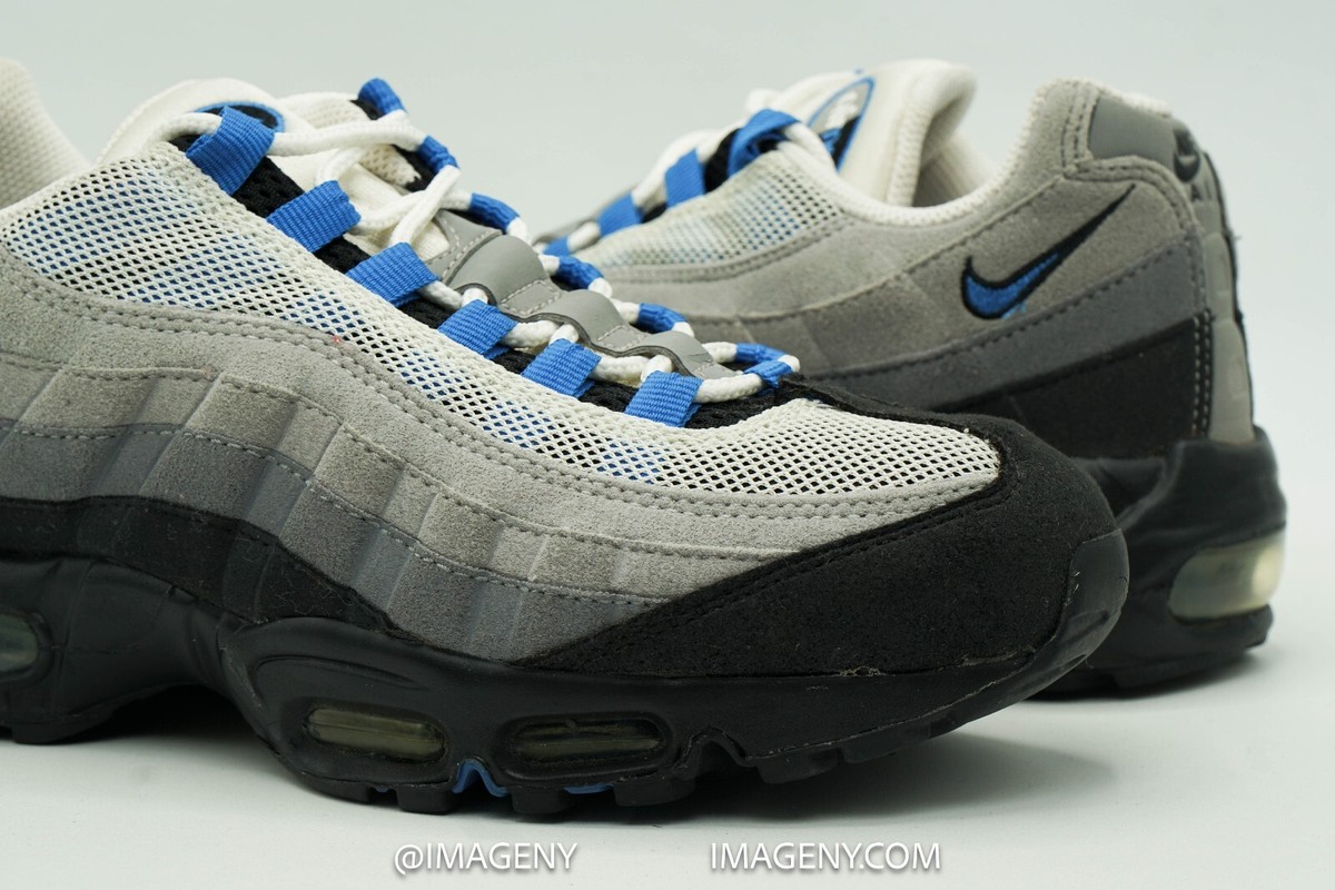NIKE AIR MAX 95 OG USED SIZE 7.5 WHITE BLUE SPARK MEDIUM