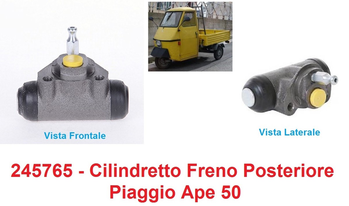 Kit Freni Completo Posteriore Originale Piaggio Per Ape 50 - Con 2 Cilindretti E Ganasce - Foto 5