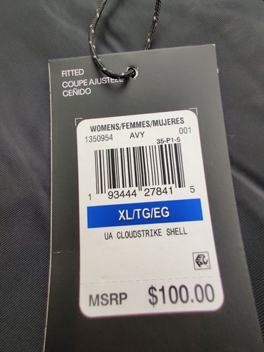 Under Armour StormProof Wmn's XL Black Cloudstrike Shell Hooded Jacket "New" - Picture 7 of 12