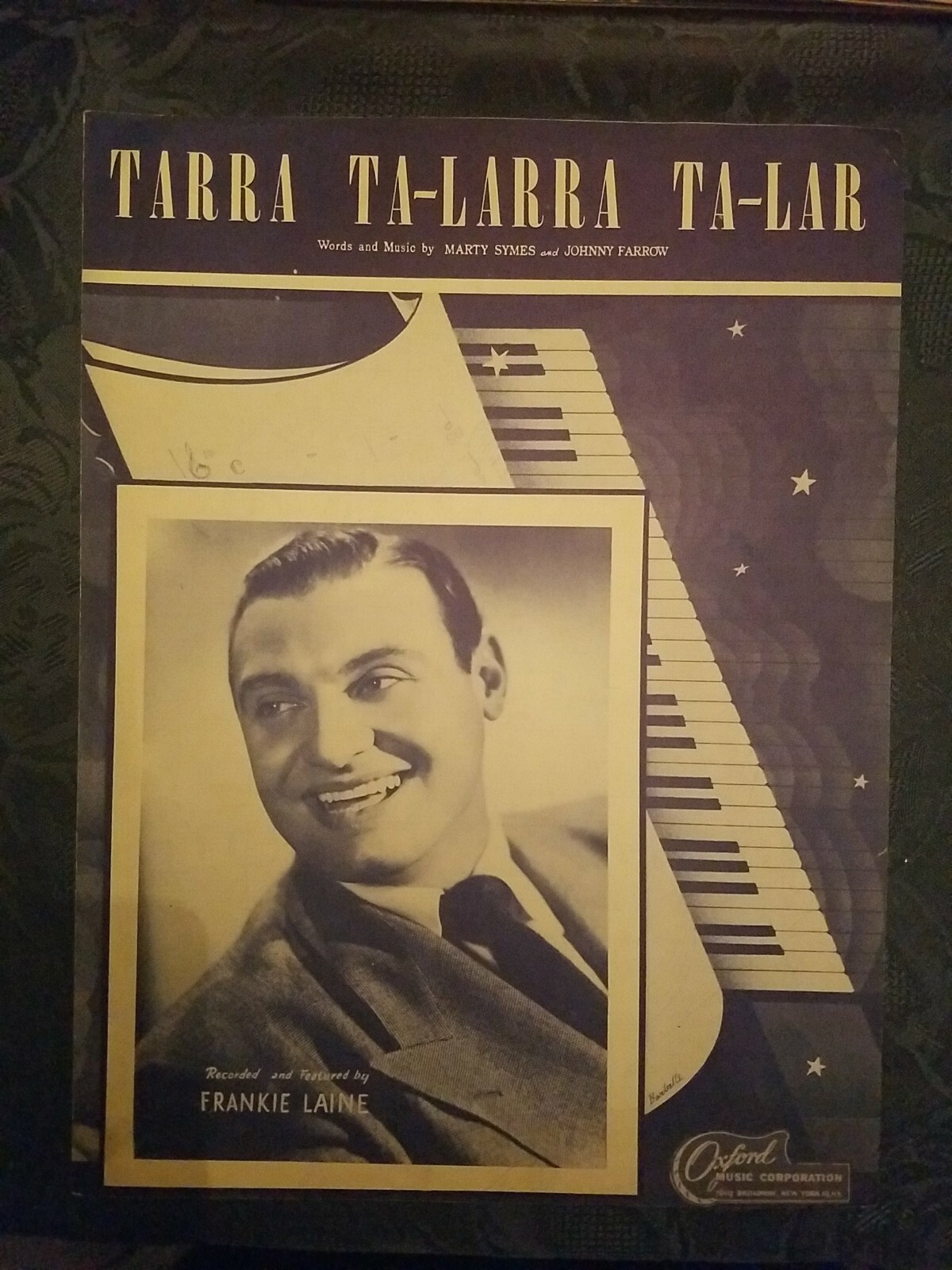 VINTAGE 1948 "TARRA TA-LARRA TA-LAR" SHEET MUSIC FRANKIE LAINE PHOTO | eBay