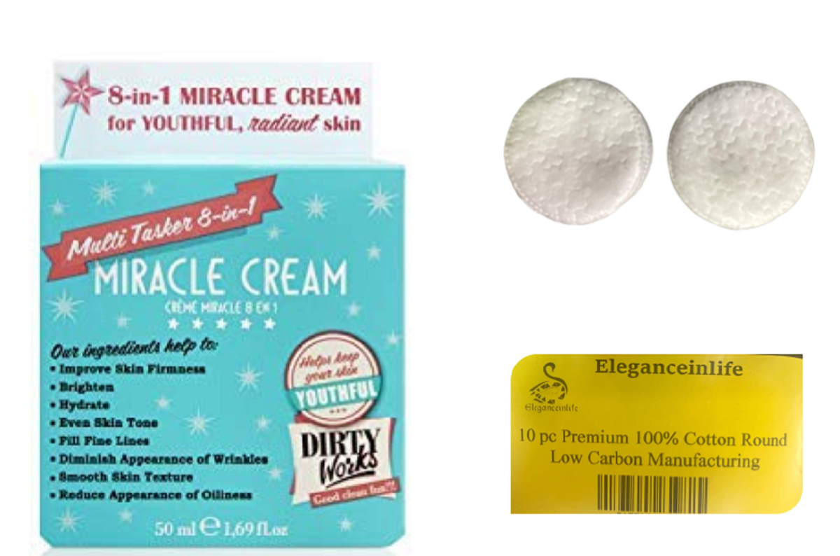 Dirty Works Multi Tasker 8 in 1 MIRACLE CREAM 50m+ 10pc Cotton