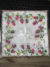Vintage Floral Corner Scalloped Edge Hanky Handkerchief Bundle Set Of 12 - 12  