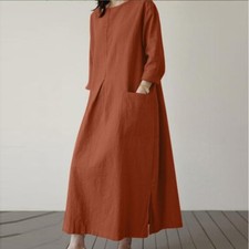 Women's new long sleeved dress round neck elegant dress