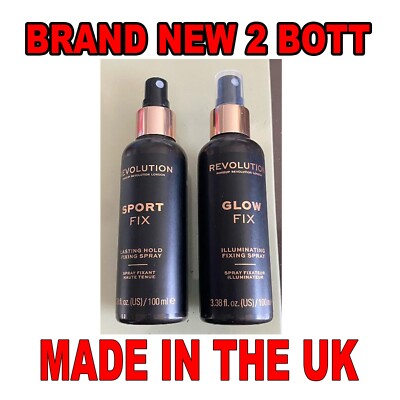 Makeup Revolution Glow & Fix Illuminating Fixing+Sport  Spray 3.38 Oz or 100ml
