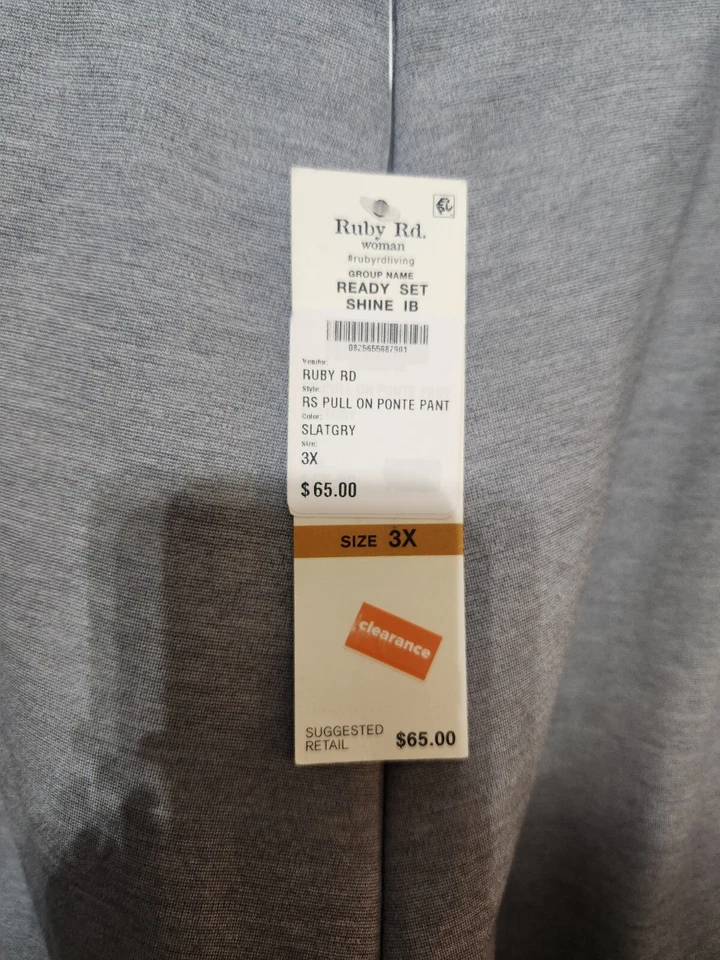 Ruby Rd. Pull On Ponte Pant Size 3X Slate Gray Women's - Image 4 of 4