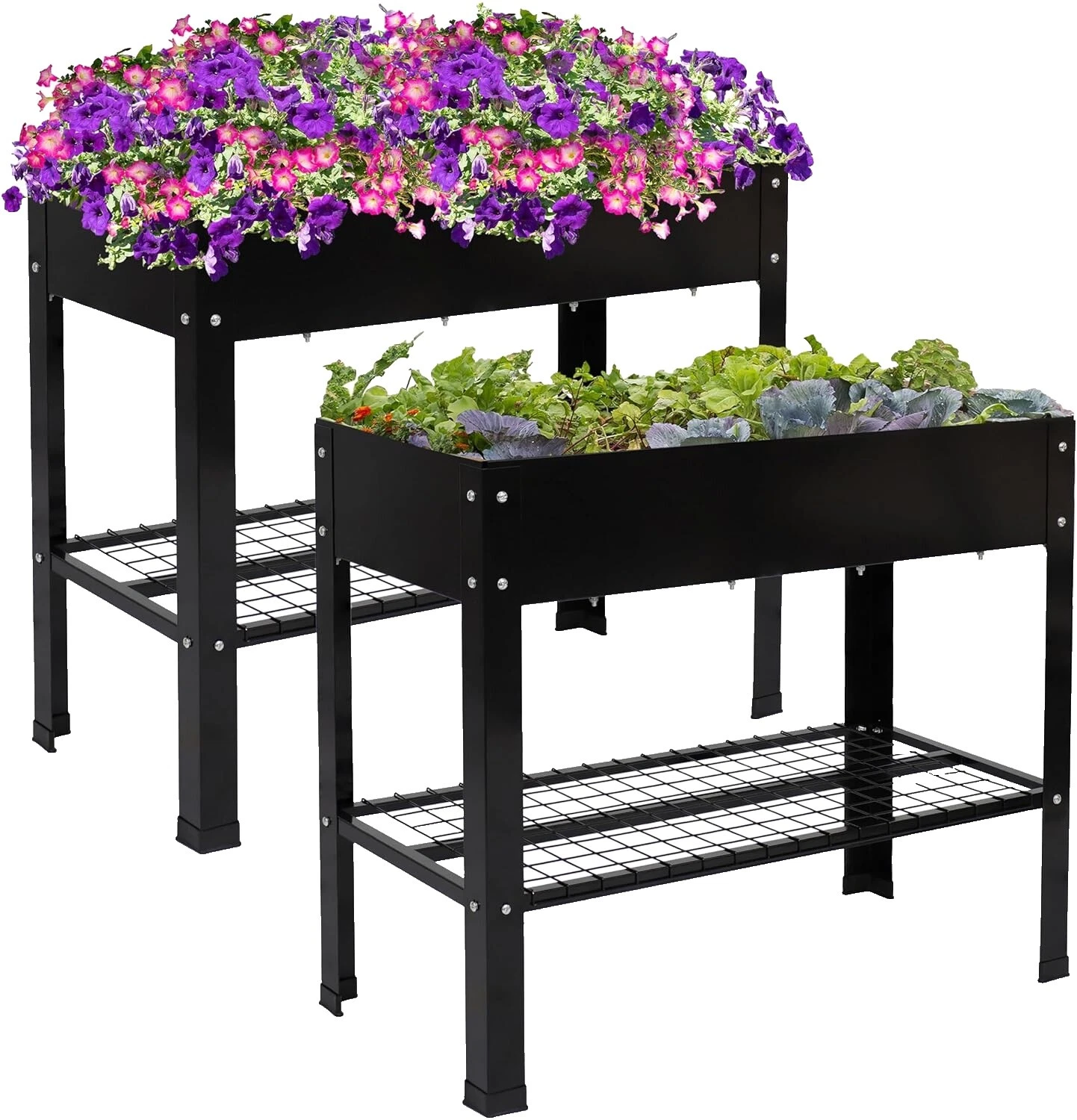 Cestas de plantas negro, ollas, Ventana camas elevadas