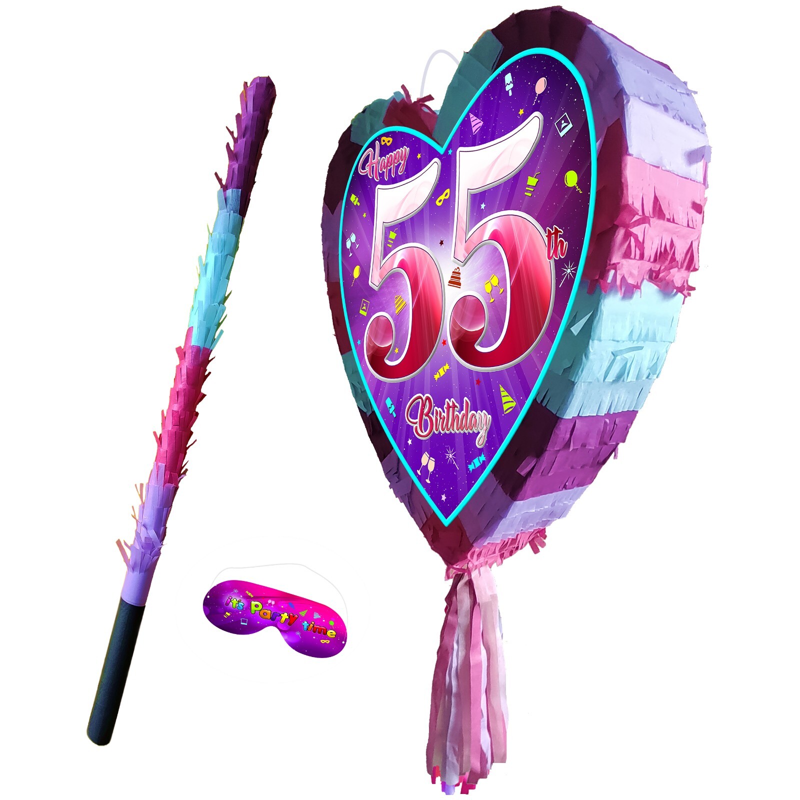 55th Birthday Pinata Number 55 Party fun Game theme fifty five Pink girls fifth