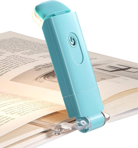 Amber Book Light, USB rechargeble Book Light for Reading in Bed, Clip on Book - 第 1/8 張圖片