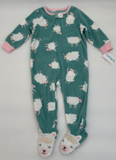 NWT 18M New Girls Carters Fleece Footed Pajama Sheep on Feet Sleeper Retail 20