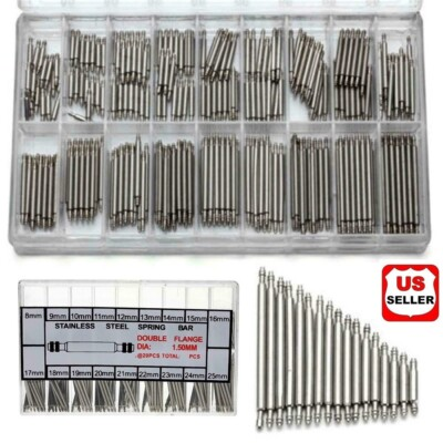 #ad 360pcs Watchmaker Watch Band Spring Bars Strap Link Pins Steel Repair Kit Tools $7.68