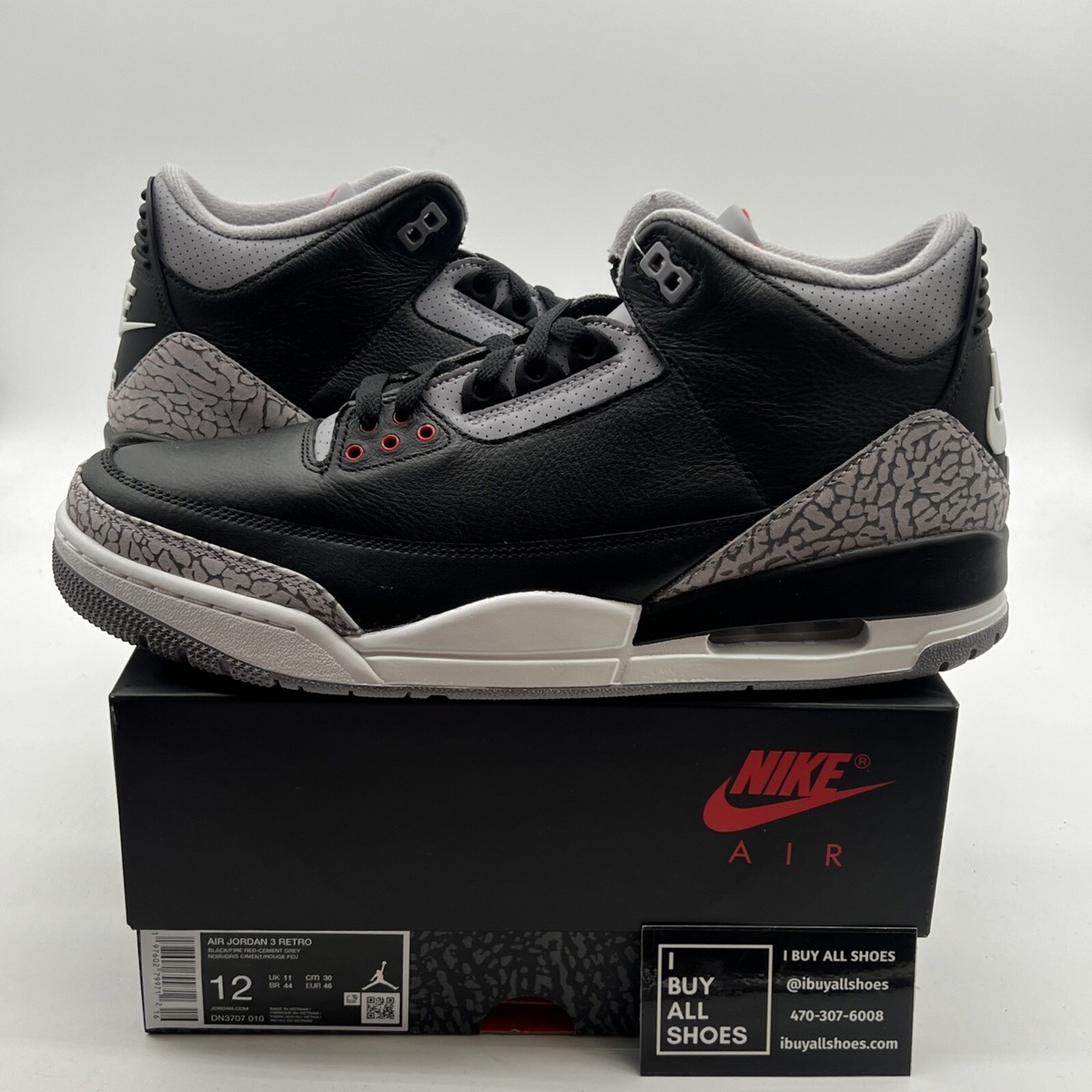 air jordan 3 black cement price