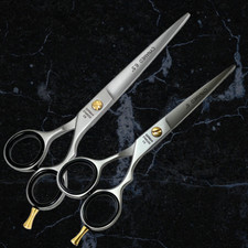 6 in  6.5 in Hair Cutting Barber Scissors With Detachable Finger Rest - 2PK