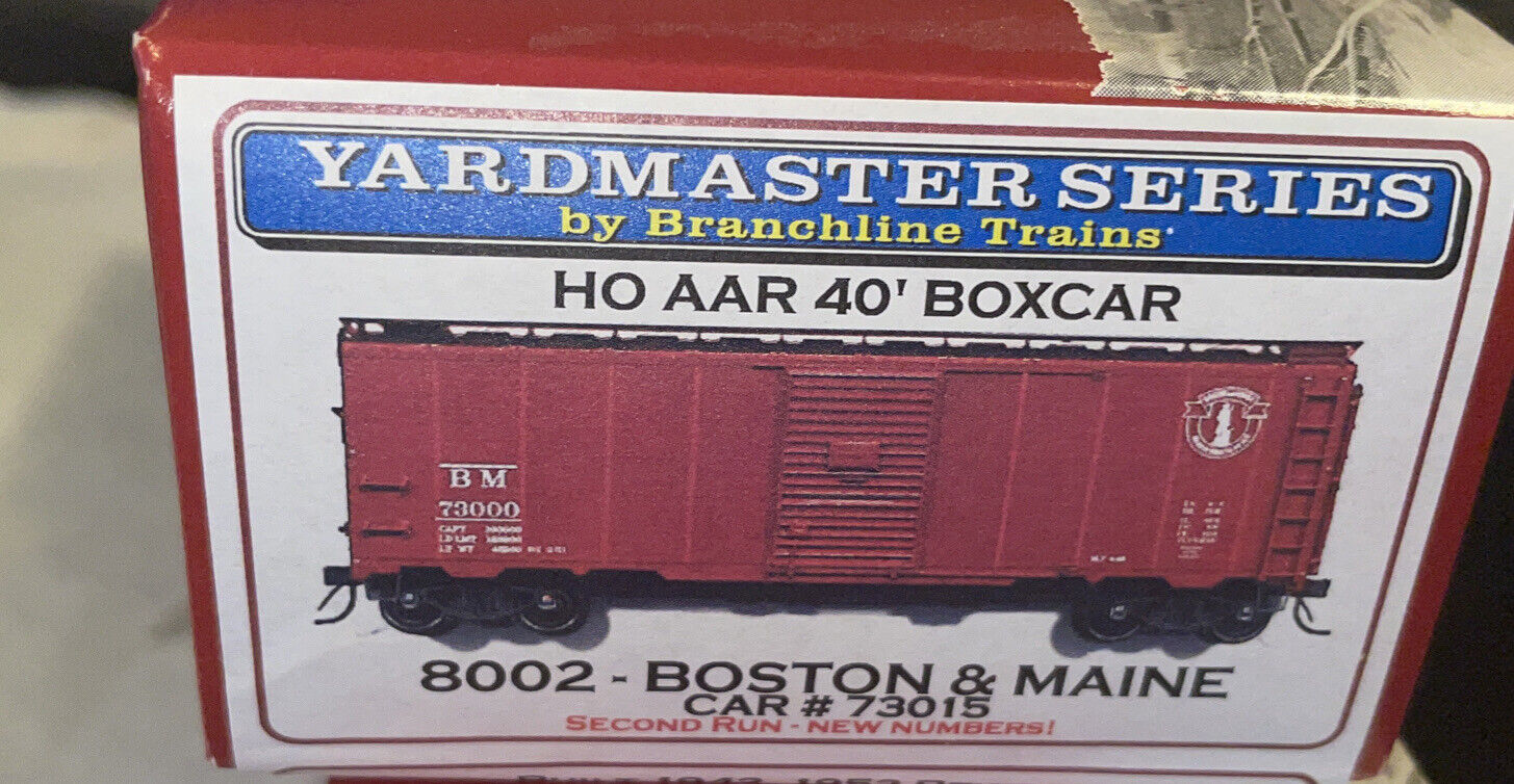 Branchline HO 8002 BM Boston & Maine Car # 73015 40’ AAR Box Car Kit! Yardmaster