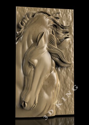 3D STL Model HORSE HEAD 3 for CNC Router Printer Engraver Carving Aspire Artcam