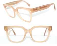 FENDI BRILLE BEIGE ROSA GOLD LOGO FF 0463 DAM...
