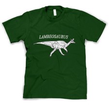 LAMBEOSAURUS DINOSAURS DINO Forest Green Cotton Unisex Adult T-Shirt Tee Shirt