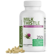 Milk Thistle 1000mg (Silymarin) w/ Dandelion Root Liver Support