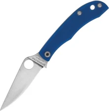 Spyderco Honeybee Folding Knife 1.63" 12C27 Sandvik Steel Blade Blue G10 Handle
