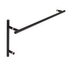 Counterpoint 24" Cuttable Towel Bar 6" Pull Shower Door Combo Matte Black